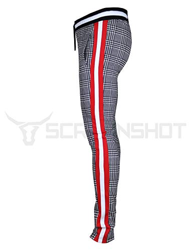 Screenshot-P11957Bt Big & Tall Mens Hip Hop Premium Track Pants - Athletic Jogger Checker Pattern Color Block Print Bottoms-Black/Pattern-6Xlarge #TOP2