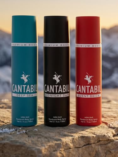 Image of Cantabil Deep Sea, Burnt Brick, Midnight Date Unisex No Gas Deodorant Body Spray | Combo Of 3 X 150ml With Lotus, Lavender, Citrus | Perfume Deo For Men & Women | Rakhi Gift for Brother
