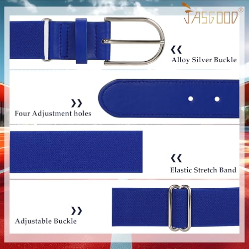 JASGOOD 2 Pack Baseball Belt Adjustable Softball Belts Elastic Waist Belt for Youth and Adult3