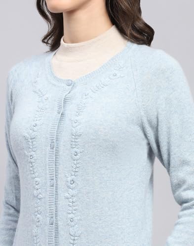 Image of Monte Carlo Women Regular Fit Full Sleeve Solid Round Neck Winter Cardigan (Pack of 1)