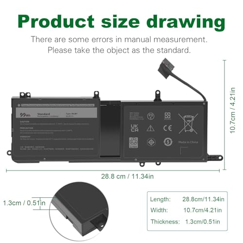 Image of ASUNCELL 9NJM1 Laptop Battery for Dell Alienware 15 R3 R4 17 R4 R5 Series Dell P31E P69F Series ALW17C Series Notebook 0546FF 0HF250 44T2R HF250 MG2YH 0MG2YH, 11.4V 3-Cell 99Wh