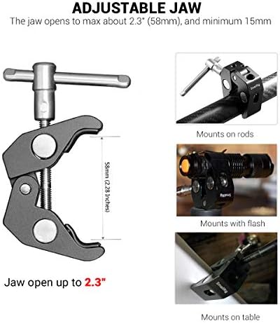 (New Version) SMALLRIG 5 Inch Magic Arm with Super Clamp Large Crab Pliers Clip for Monitor LED Light - KBUM2730