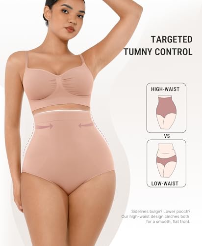 Image of FeelinGirl Body Shaper Tummy Control Shapewear Underwear High Waisted Shaping Briefs Panty Girdle