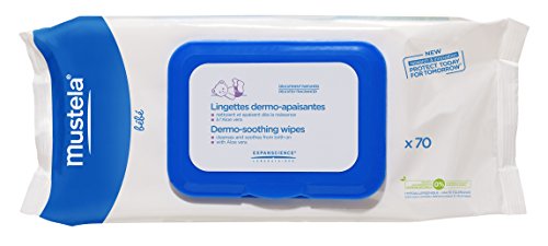 Mustela Delicately Scented Dermo Soothing Wipes, 70 Count
