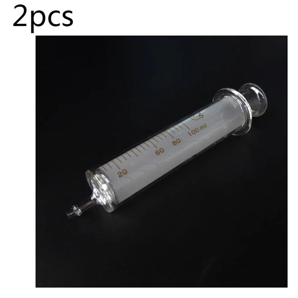 Cristalería de Laboratorio Jeringa de vidrio de boca grande, pipeta de vidrio individual for inyección de glicerina, reutilizable, 30-50-100 ml(30ml 2pcs)