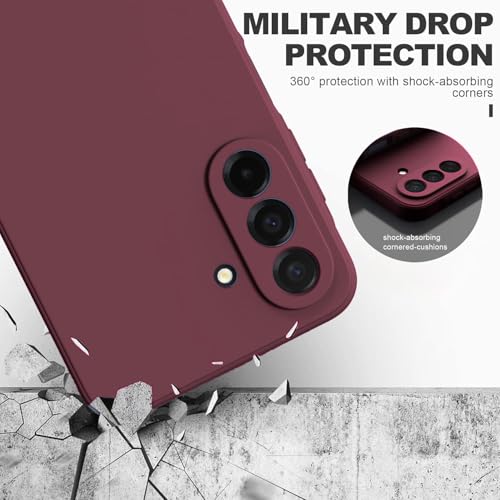 Image of DIZORO Microfiber Candy Case for Samsung A26 5G Smooth Touch Cushion Liquid Soft Silicone Gel Rubber Phone Cases Non-Slip Full Body Protective Shockproof Back Cover (Wine)