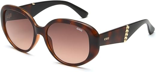 IDEE 100% UV protected sunglasses for Women with Shiny Dark Brown Demi Polycarbonate frame | Size - Large with Browncolore...