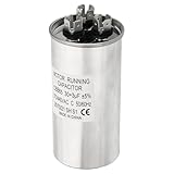 PATIKIL Condensador Arranque Motor CBB65 30/3uF 30+3MFD 370-440V AC, 1 Pieza, Condensador Doble O Bomba Calor Condensador