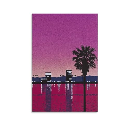 Toile paysage urbain tropical Hiroshi Nagai contre mur vide