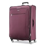Samsonite Ascella X Softside Expandable Luggage with Spinner Wheels, Plum, Checked-Large 29-Inch