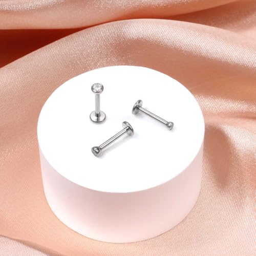 LOMISS BRINCOS FEMININOS PIERCING HELIX CONCH PIERCING LABRET PONTO DE LUZ TITÂNIO ZIRCÔNIA 1/1.2x6/