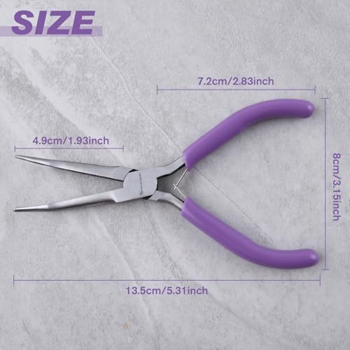 Image of SPEEDWOX 45 Bent Needle Nose Pliers With Smooth Jaw for Jewelry & Fishing