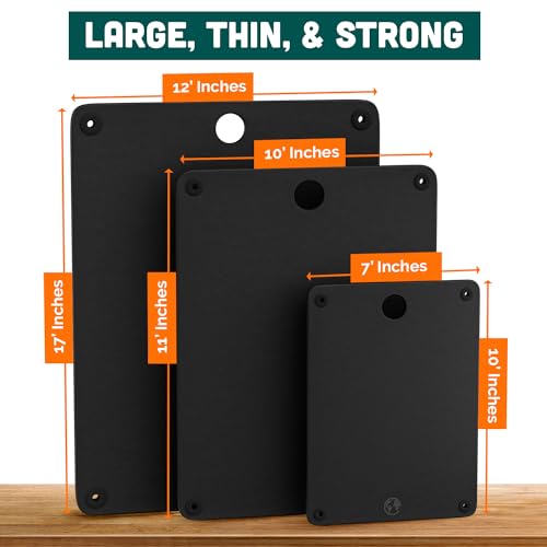 Earth's Dreams 3-Piece Cutting Board Set: Small, Large & Extra Large (Black)