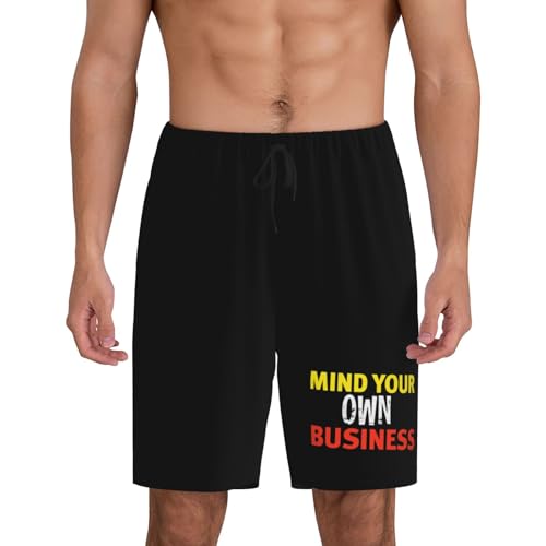Mind Your Own Business Pajama Shorts for Men, Men's Pajama Bottoms, Sleepwear for Summer