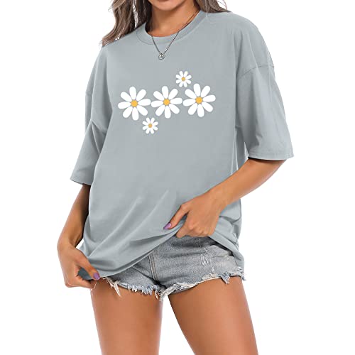 トップス SMALL FLOWER OVER SHIRT JOHNNY WAS Blooming Breeze Floral Print Crew Neck Short