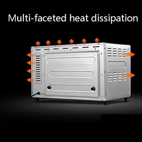 38L mini-oven Instelbare temperatuur 0-250 ℃ en 60 minuten timing Huishouden Multifunctionele heteluchtcirculatie Ingebouwde verlichting 360 ° roterende vork Elektrische oven Gehard glazen deur C - Afbeelding 4