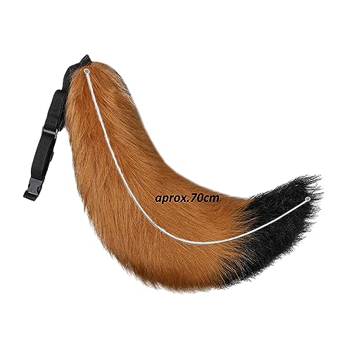 XINCHIA Faux Fur Fox Cat Large Long Tail Kit Fluffy Wolf Fox Cosplay Costume Long Tail Kit Animal Dress Up Fancy Dress Accessories Halloween Role Play Party Costume for Adults - Image 4