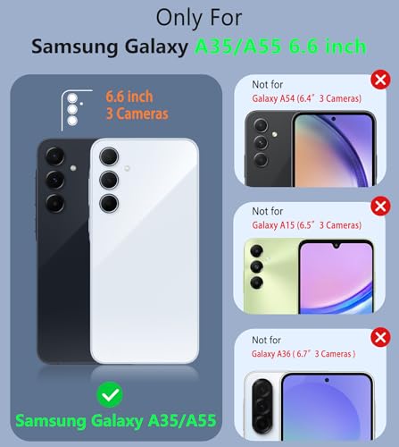 Image of FNTCASE for Samsung Galaxy A35-5G Case: A55-5G Dual Layer Protective Heavy Duty Cell Phone Cover Shockproof Rugged with Non Slip Textured Back - Military Protection Bumper Tough - 2024, 6.6 inch