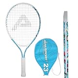 AMA SPORT - AT-X-Blue23-306C - Raqueta de Tenis Junior Azul Océano 23 Pulgadas - para niños de 6-8 años - Fácil de Manejar - Raqueta para Principiantes