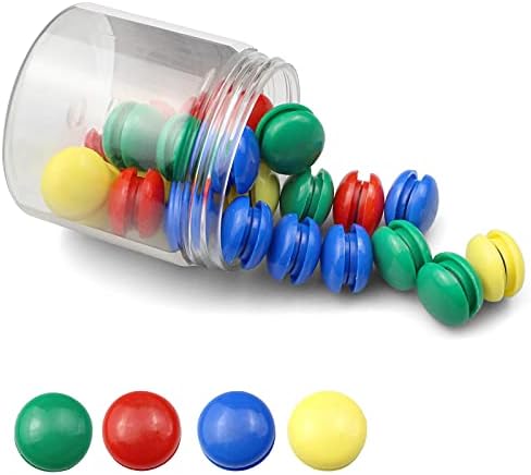 Baven Fridge Magnets 48 Pieces Colourful Office Magnets 20 mm Round Plastic Covered Magnetic Buttons for Small Whiteboard Notice Board School Office Home (4 Colors)