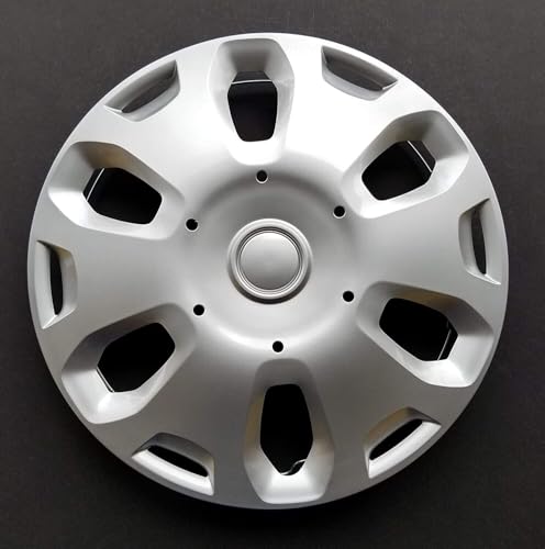 Wheel Cover Hubcap Replacement Replica for 2010-2013 Ford Transit Connect; 15 Inch; 6 Spoke; Silver Color; Plastic; Spring Steel Clip (1-Piece)