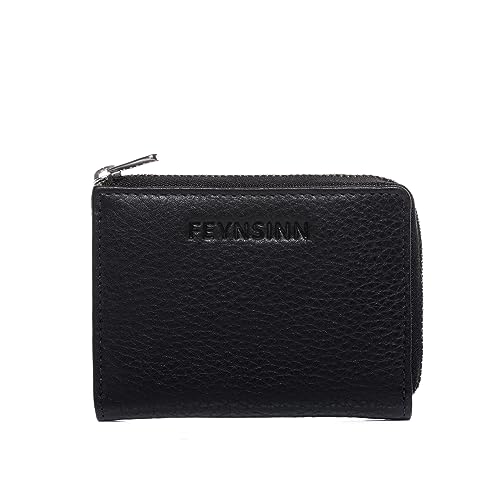 FEYNSINN Berlin Geldbörse Damen NEA aus Nappa-Leder I Portemonnaie klein für Damen I Geldbörse schwarz handgefertigt