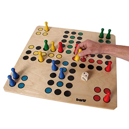 Bartl 106616 Brettspiel Ludo groß aus Holz XXL Format 50cm x 50cm | Ideal für Kinder und Senioren – Bild 4