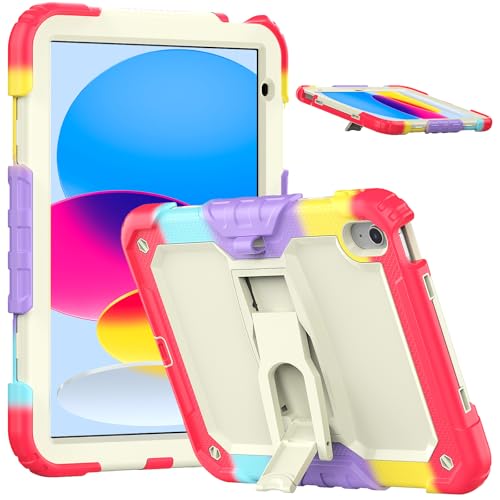 Étui anti-choc iPad 10 2022 V-MOTA protection militaire rouge avec fente