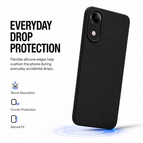 Image of FIRST MART Matte Silicone Back Cover for Vivo T5e - Black