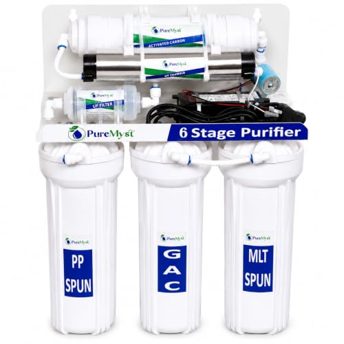 Image of 6 Stage Water Purifier for Home | PP Spun + GAC + MLT + Activated Carbon + UV + UF Membrane | Under Sink /Wall Mount | No RO | No Water Wastage | Suitable for Municipal & Corporation Water