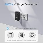 Adaptateur de voyage universel, Adapteur de puissance international avec 1 AC Déplacement, 1 USB-A & 2 USB-C Ports, travaux dans 150+ Pays (US/EU/UK/AU), Pas un convertisseur de tension