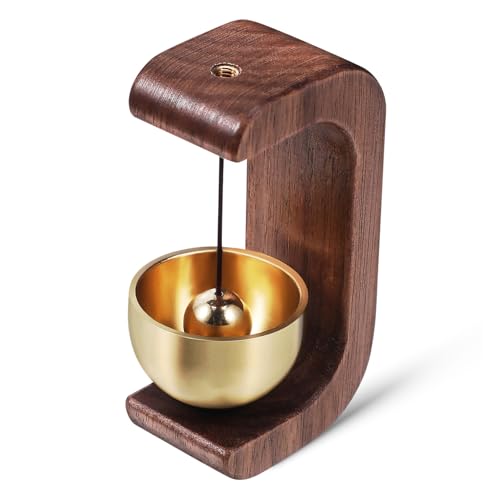 Cloche d'entrée d'entreprise ZLBYGM carillon mécanique en laiton et support bois