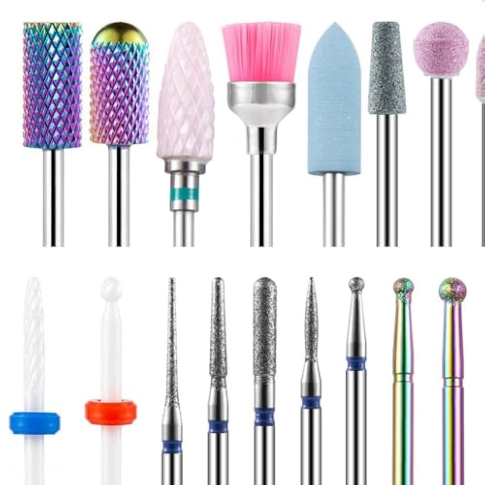 30x Professional Cuticle Grinding Head Set for Acrylic Nails