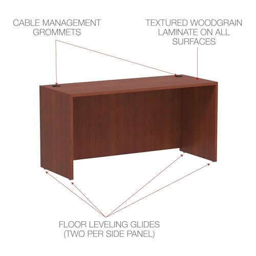 Alera Valencia 60 by 24 by 29-12-Inch Credenza Shell, Medium Cherry Frame/Top - Image 3