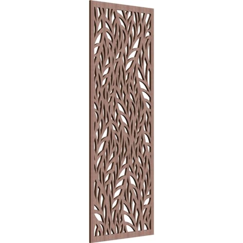 Image of 19 3 /8 inchW x 49 3 /8 inchH x 3 /8 inchT Ortonville Decorative Fretwork Wood Wall Panels, Walnut