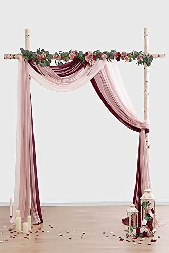 Dloapesy Wedding Party Reception Arch Draping Fabric 3 Panels 30" x 20Ft Chiffon Fabric Drapery Wedding Ceremony Reception Swag Decorations (3PCS - Image 3