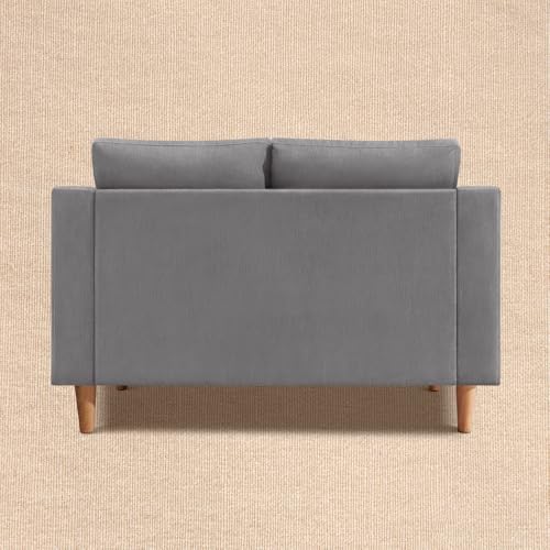 Image of Duroflex Ease Plus - 2 Seater Sofa Set for Living Room | 3 Year Warranty | Premium Wooden Frame Sofa | Anti-Pilling Fabric, Fade & Termite Resistant | Comfortable & Durable Couch - Steeple Grey