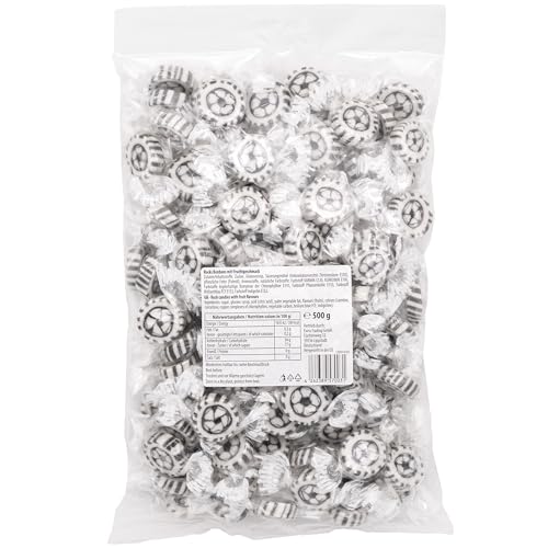 Fußball-Bonbons zum Kindergeburtstag, Fußball-Party 500g - handgewickelte Rocks-Bonbons mit Fußball - Tischdeko Nascherei Gastgeschenk (schwarz, weiß) - Fußballweltmeisterschaft