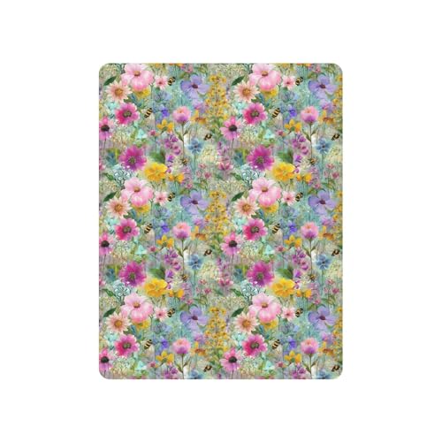 Image of Crib Sheet Breathable Soft Crib Mattress Sheet for Baby Toddler Boys Girls Fitted Crib Sheet Fit Standard Crib Mattress 39 x 27 Inch Colorful Bees Flowers