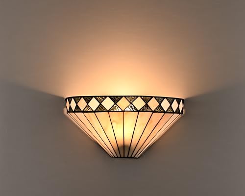 Image of DEYNITE Tiffany Wall Sconces Stained Glass Antique Vintage Mission Style Wall Light for Living Room Bedroom Bathroom Hallway Home Decor