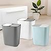 Shoze Double Recycling Waste Bin 12L Recycling Garbage Container Rectangle Plastic Push Button Dual Compartment Recycling Garbage for Kitchen Office Home Living Room (Blue) #1