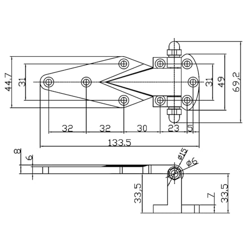 Charnière pliante inox petite feuille idéale pour aménager un van ou meuble