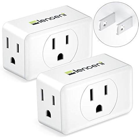 LENCENT 3 Prong to 2 Prong Adapter, Plug Extender, Wall Plug Splitter with 3 AC Outlets, Travel Power Adaptor for US to Japan Japanese Philippines-Type A, Cruise Ship Approved, 1875W Max, 2 Pack Cover