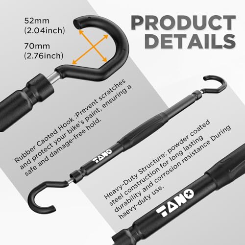 Image of TANX CF-002A Bike Adapter Bar, Adjustable Bike Bar Adapter for Bike Rack, Mounting Non-Standard Frames on Step-Thru, Women's & Folding E-Bikes, Heavy-Duty Design, Supports Up to 66lbs, Black