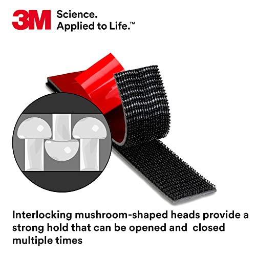 Image of 3M Dual Lock Reclosable Fasteners, Heavy Duty Industrial Use, Black, SJ3870, 1 inch x 45 yd Mated Strip, Indoor /Outdoor Use, Great for Metal, Acrylic, PC, ABS, Powder Coated Paints