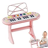 Apparence de Jouet Attrayante: Ce clavier musical pour présente des éléments visuels absolument qui en font un ajout des plus charmants à toute pièce de jeu, offrant une expérience de jeu des plus joyeuses grâce à sa structure robuste conçue en ABS adapté aux , ce qui le rend parfait pour encourager la découverte musicale lors des précieux moments en famille partagés entre parents et , en stimulant l éveil musical de manière ludique et sécurisée dans un environnem