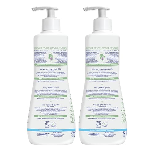 Image of Mustela Gentle Cleansing Gel - Baby Wash for Delicate Skin and Hair - Newborn-Safe Cleanser - Made with with Natural Avocado Perseose - 1 or 2-Pack - Various Sizes