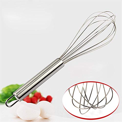 Kitchen Tools Whisk Egg Beater Egg Beater Stainless Steel Hand Whisk Mixer Balloon Egg Milk Beater Kitchen Cooking Tool (Color : Silver, Size : 26X5.5Cm) #TOP5