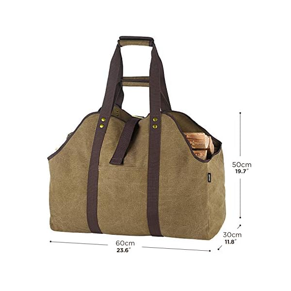 GAGAKU Extra Großer Brennholz-Holzträger Wasserdichter Leinwand Brennholzhalter Holzträger Shopper Kaminofen… – Bild 7