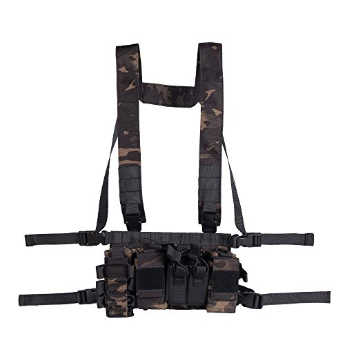 Armiya Chest Rigs Tactical, Airsoft Paintball Molle Multicum Rig Pistol Holster Harness Bag